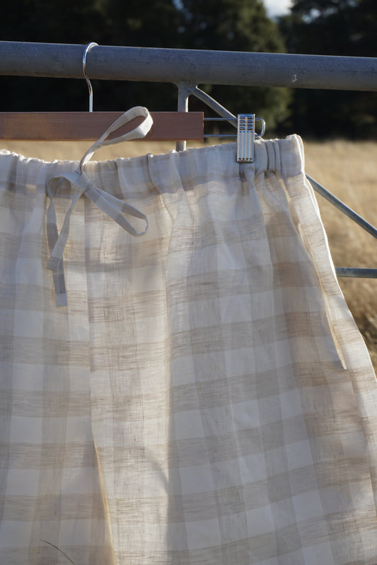 Bone Gingham Linen shorts