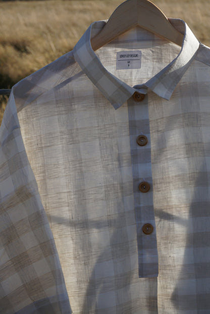 Bone gingham Linen Shirt